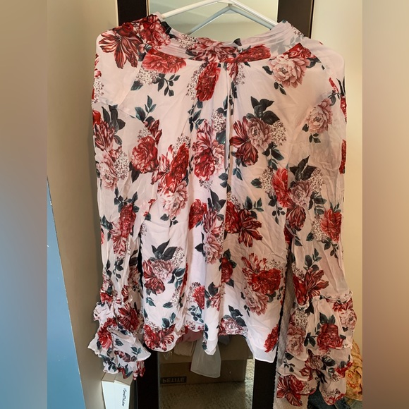 EVER NEW 100% VISCOSE FLORAL BLOUSE 21” PTP - Picture 5 of 7